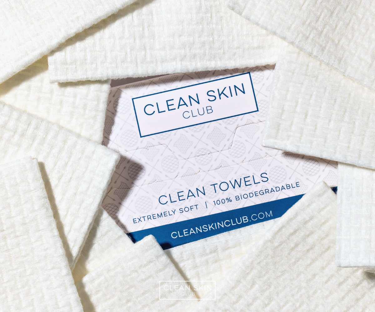 Clean Skin Club Clean Towels XL, Biodegradable Face Towel, Disposable