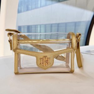 Caroline Hill Anna Clear Bag Gold
